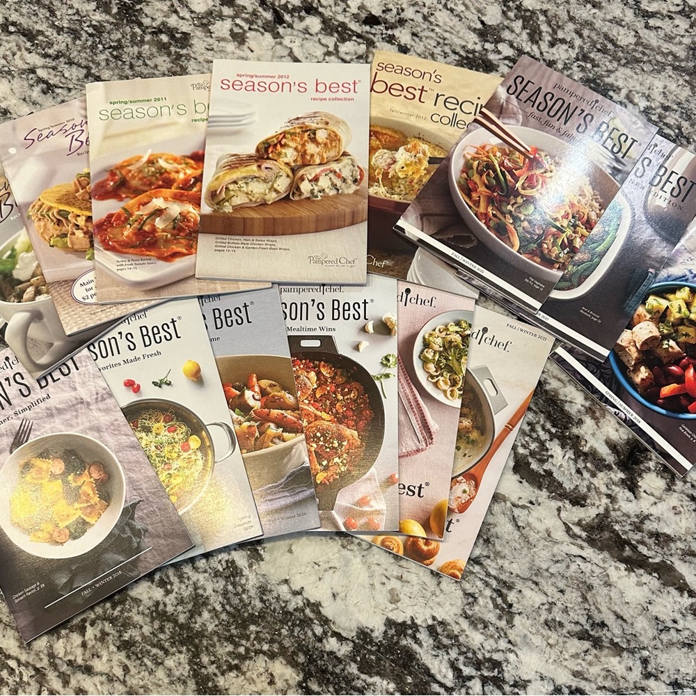 Pampered Chef Recipe books and Cards
